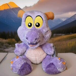 Disney Parks Epcot Mascot FIGMENT Dragon Big Feet 12” Plush Stuffed Animal New